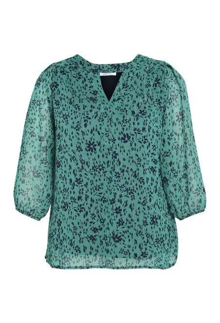 Blouse imprimé floral avec lurex