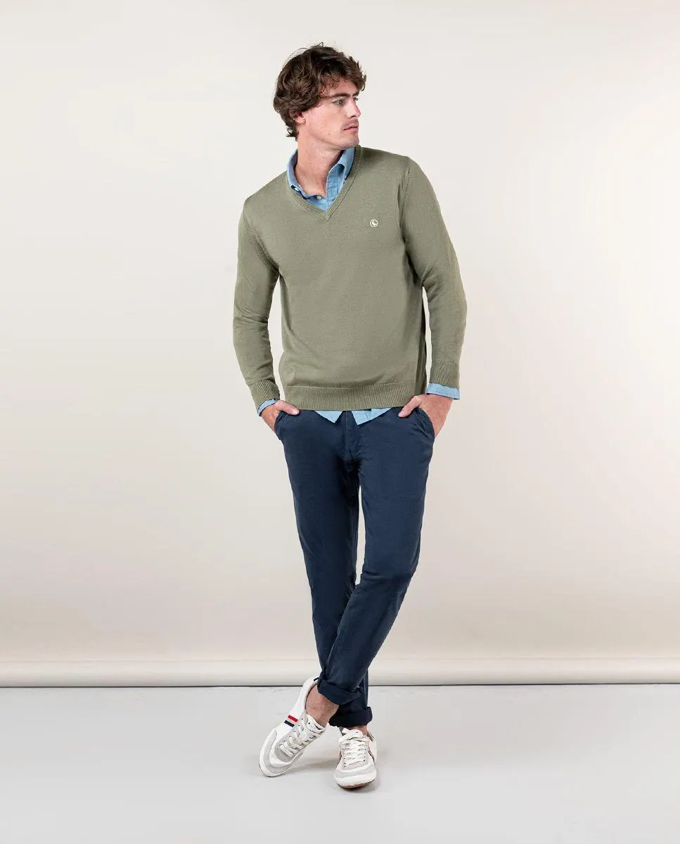 Pantalon Chino Basique Marine