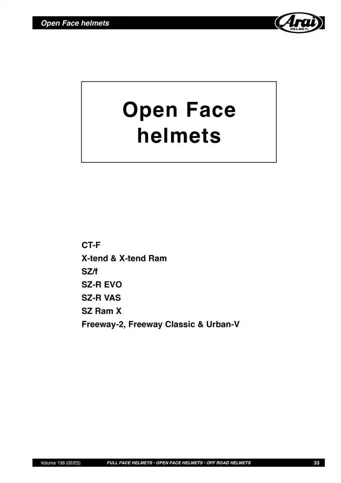 ARAI Parts Book 2025 du 21 février au 31 décembre 2025 - Catalogue page 33