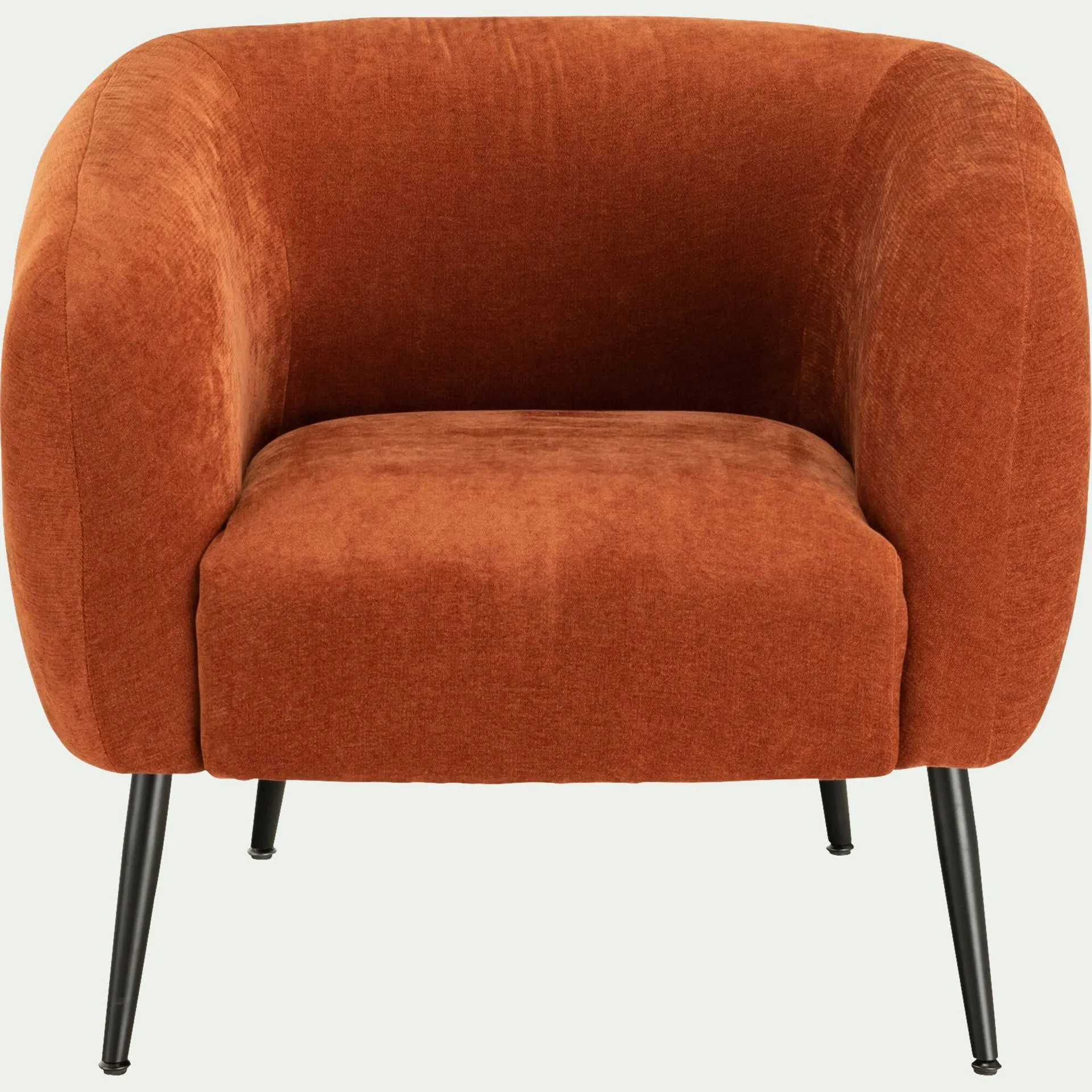 Fauteuil en tissu avec pieds en acier - brun rustrel