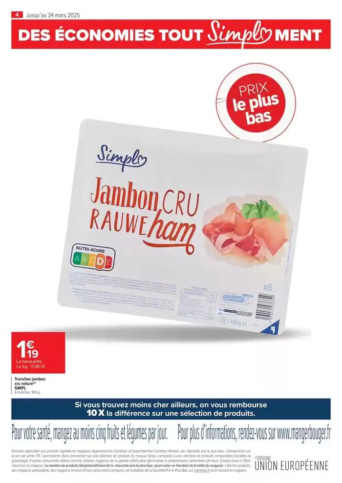 FEUILLET DIGITAL SIMPL' CARREFOUR MARKET du 28 février au 24 mars 2025 - Catalogue page 4