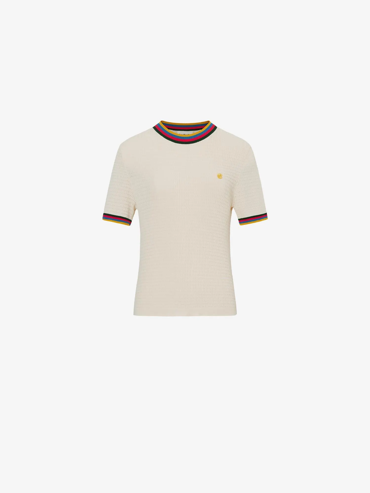 DIAR KNITTED TOP IN OFF-WHITE COTTON BLEND