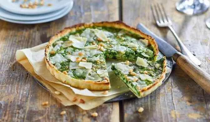 Tarte épinard, Parmigiano Reggiano, pignon de pin