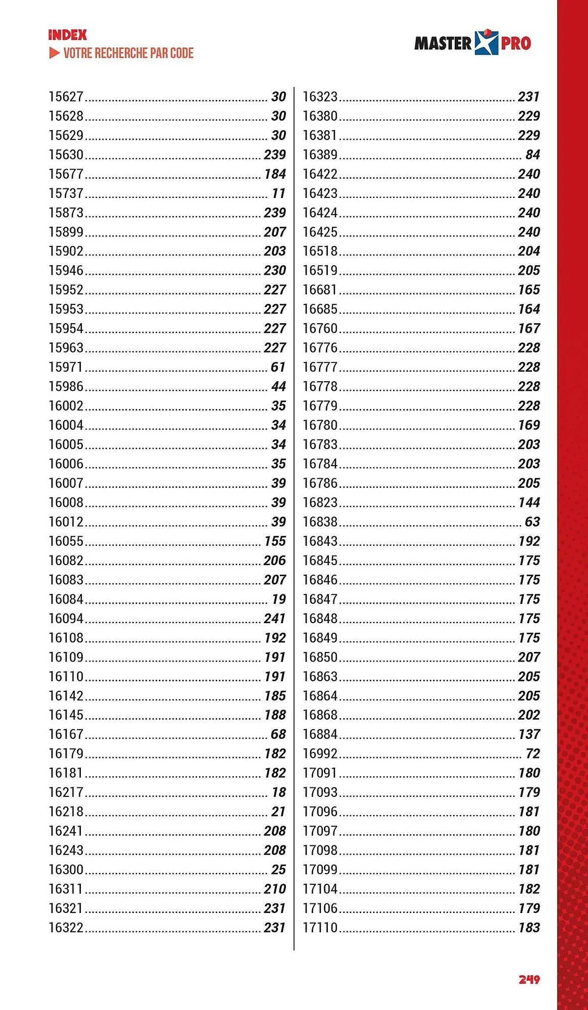 Catalogue Master Pro du 3 mars au 31 décembre 2025 - Catalogue page 251