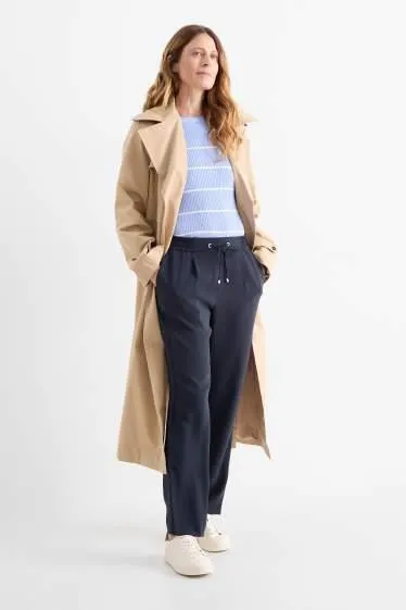 Cloth trousers - mid-rise waist - tapered fit