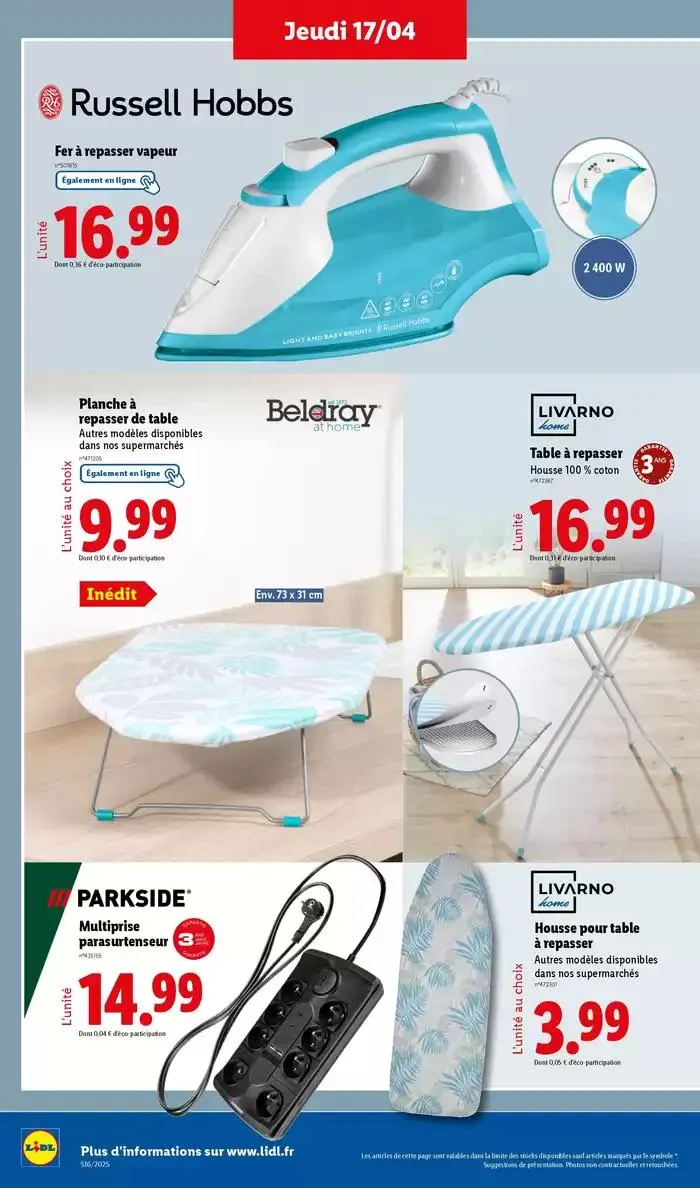 Découvrez la sélection de produits mode et bricolage à prix Lidl ! du 14 avril au 17 avril 2025 - Catalogue page 28
