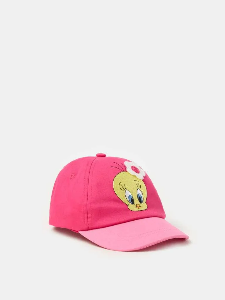 Baseball cap with Tweetie Pie embroidery Framboise