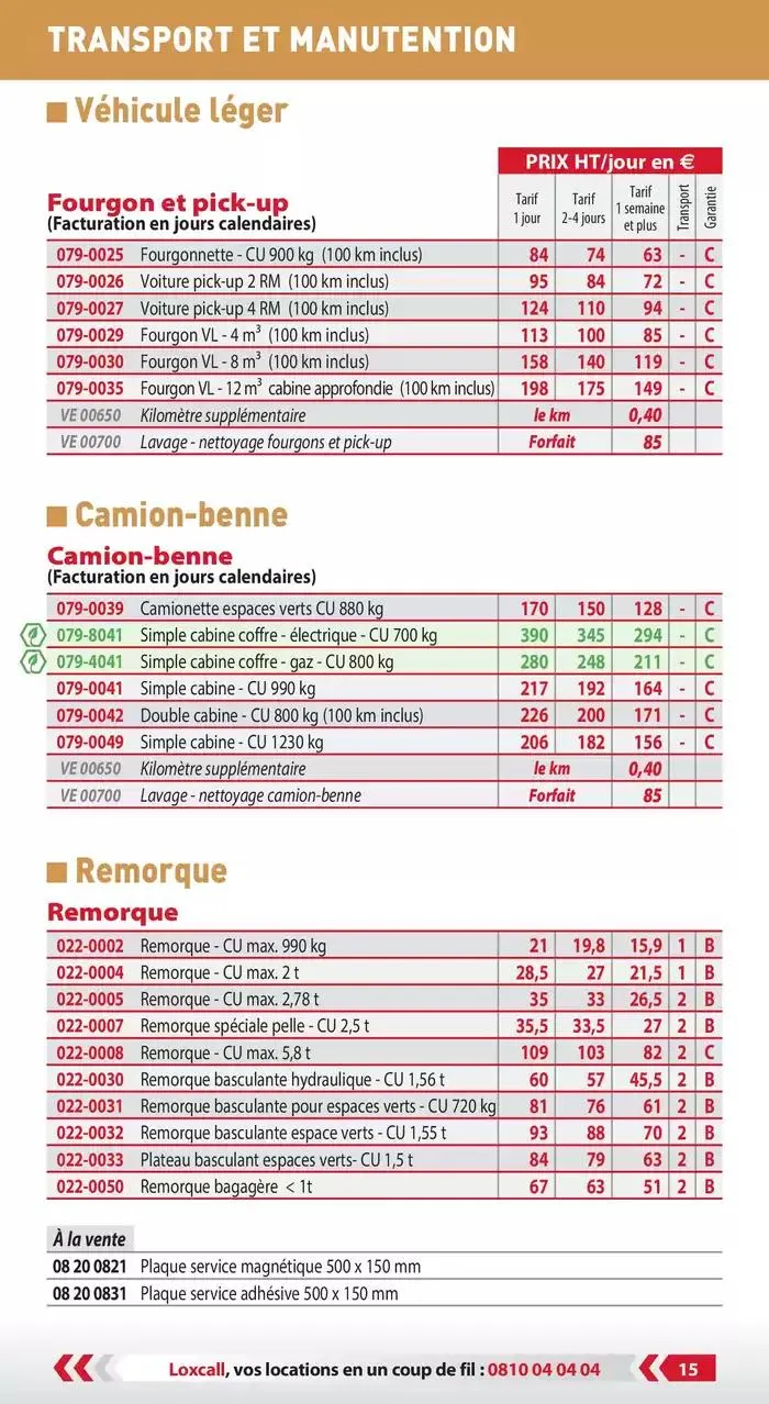 Tarifs professionnels du 3 janvier au 31 décembre 2025 - Catalogue page 17
