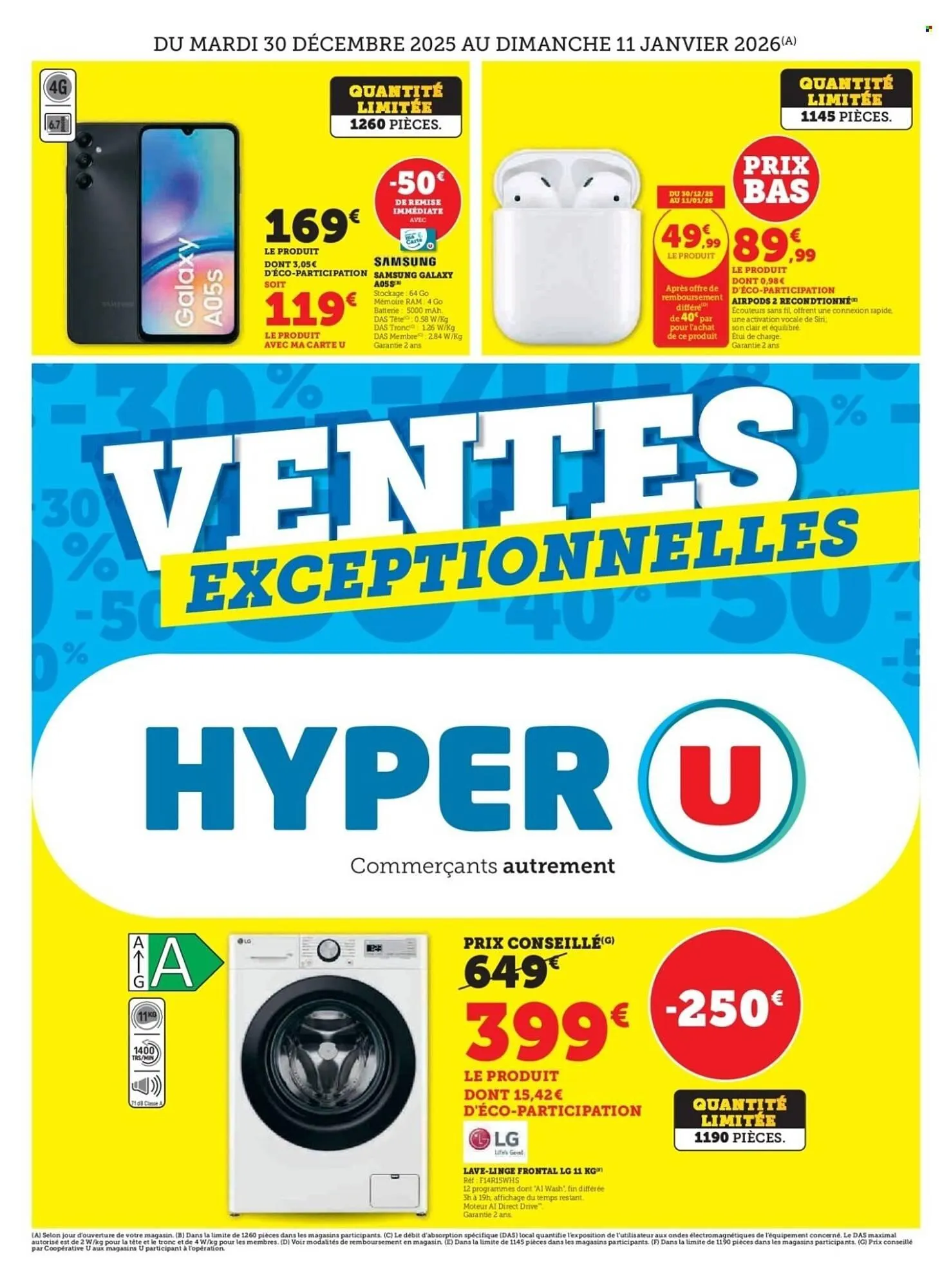Catalogue Hyper U du 30 décembre au 11 janvier 2026 - Catalogue page 1