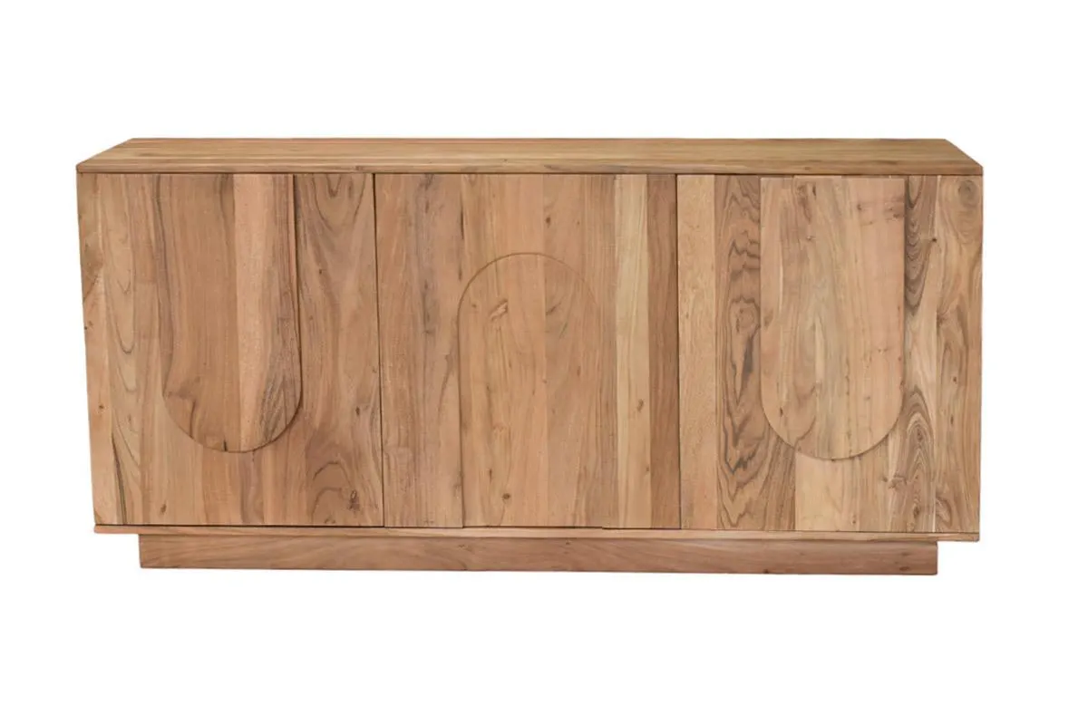 Buffet en bois massif gravé 3 portes L160 cm ARK