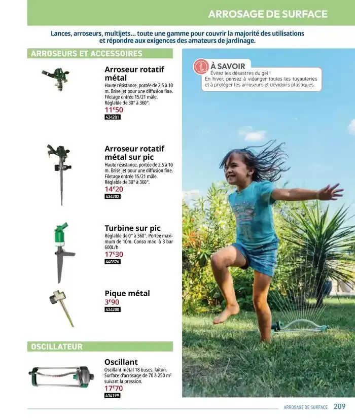 Les plaisir de l'eau Piscine,Spa,Arrosage du 10 mars au 31 décembre 2025 - Catalogue page 209