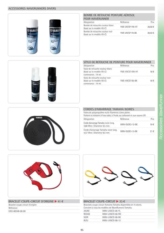 Catalogue Yamaha Marine - Accessoires Marine 2025 du 1 mars au 31 mars 2025 - Catalogue page 95