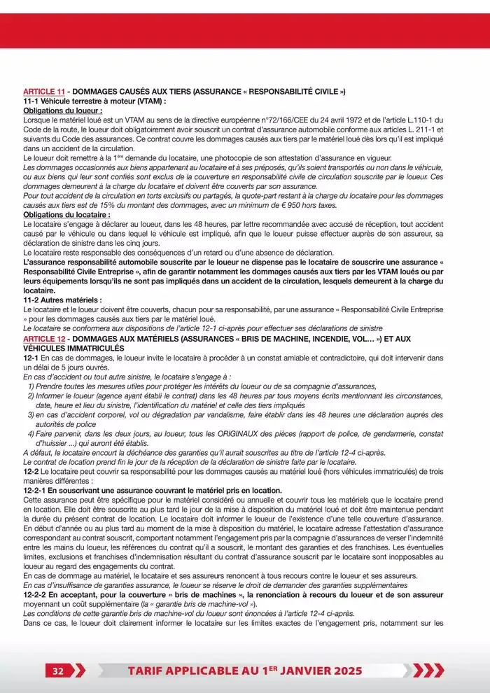 Tarifs particuliers du 3 janvier au 31 décembre 2025 - Catalogue page 34
