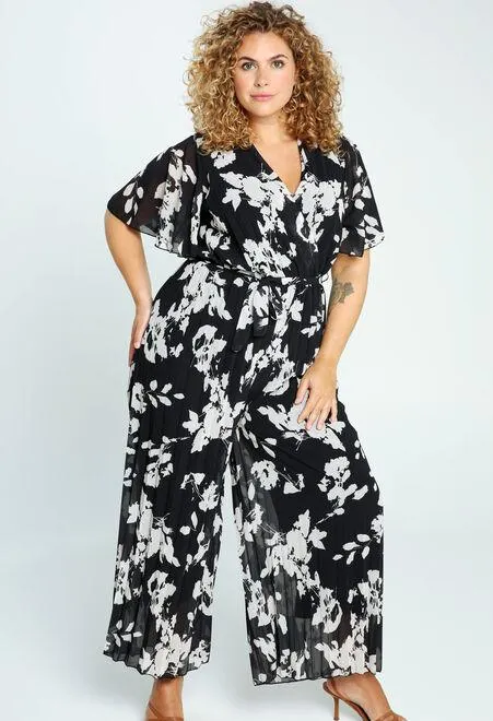 Combinaison cache-cœur à motif floral