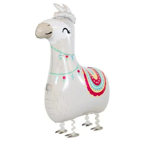 Ballon aluminium géant Walking Lama 59 x 93 cm