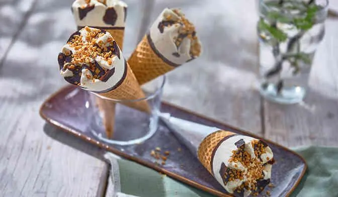 6 cônes glacés vanille