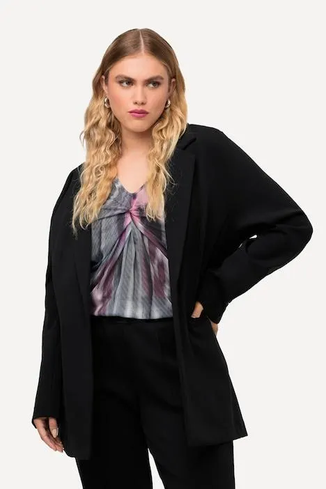 Blazer en jersey stretch, ligne en A et col à revers