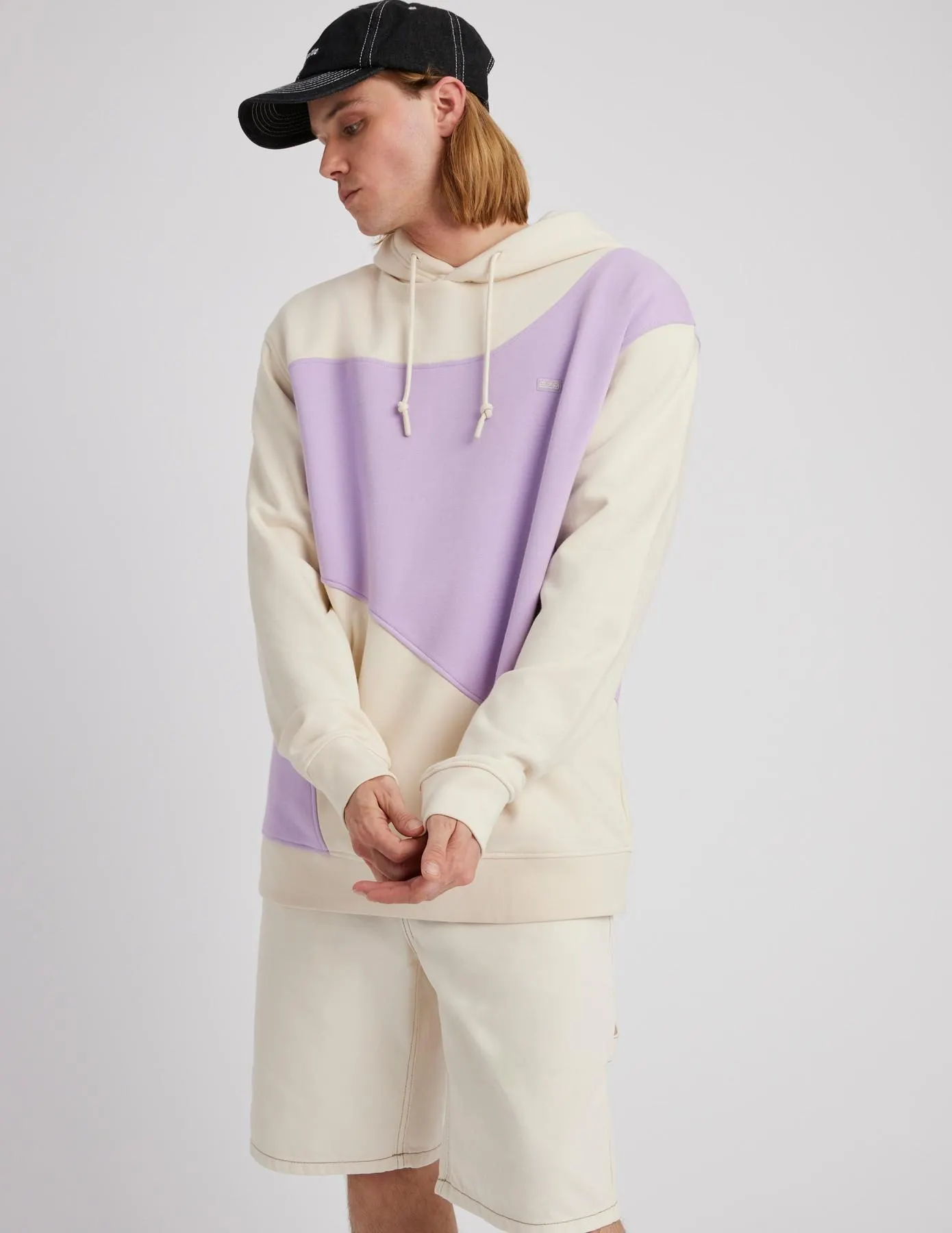 Sweat à capuche colorblock - Naturel