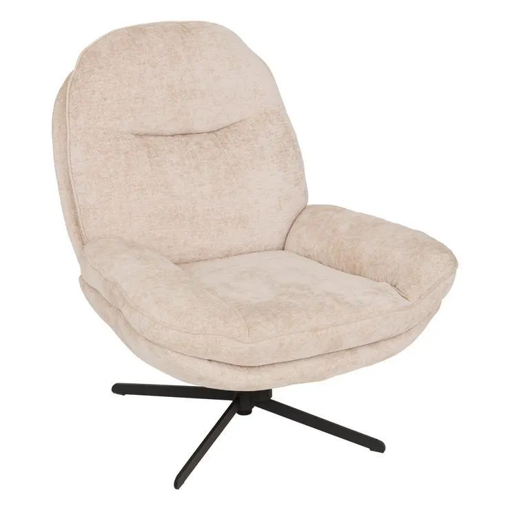 FAUTEUIL PIVOTANT CHENILLE STELAN ARGENT