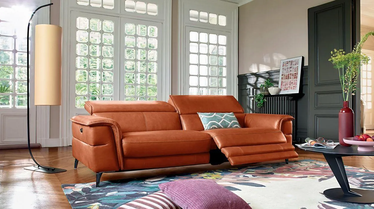 SARI Canapé 3 places relaxation 100% cuir