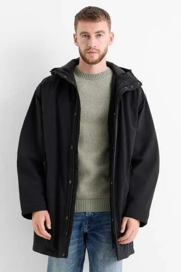 Parka with hood - lined - water-repellent