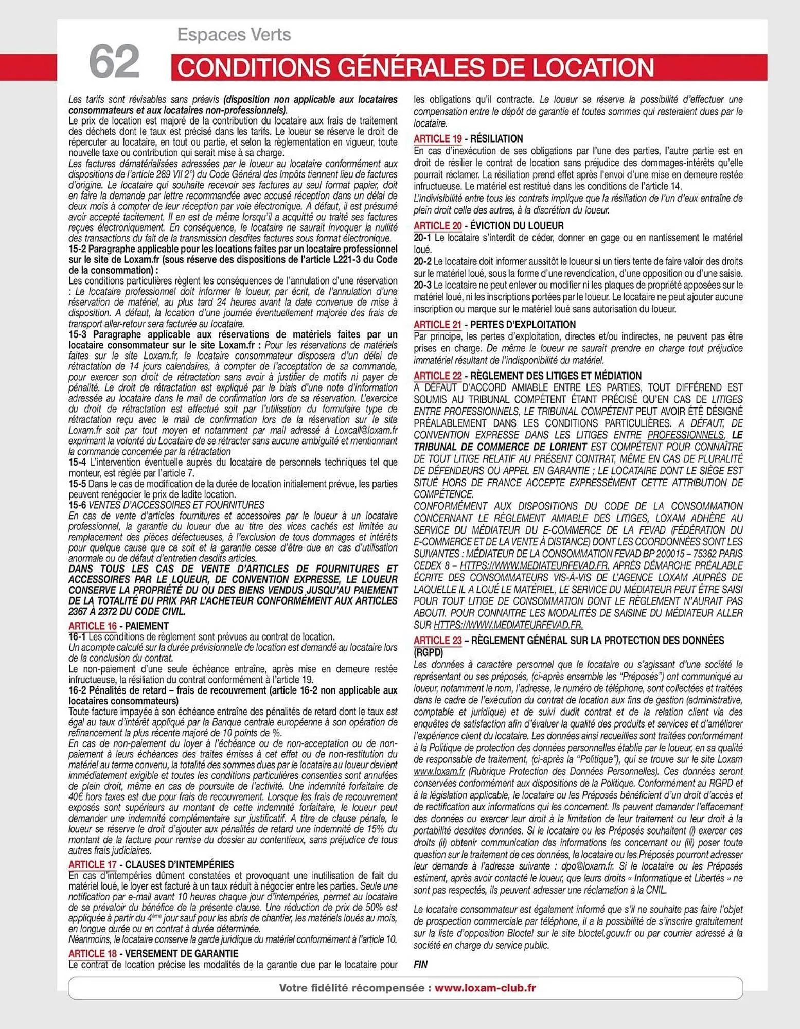 Catalogue Loxam du 17 avril au 31 décembre 2026 - Catalogue page 62