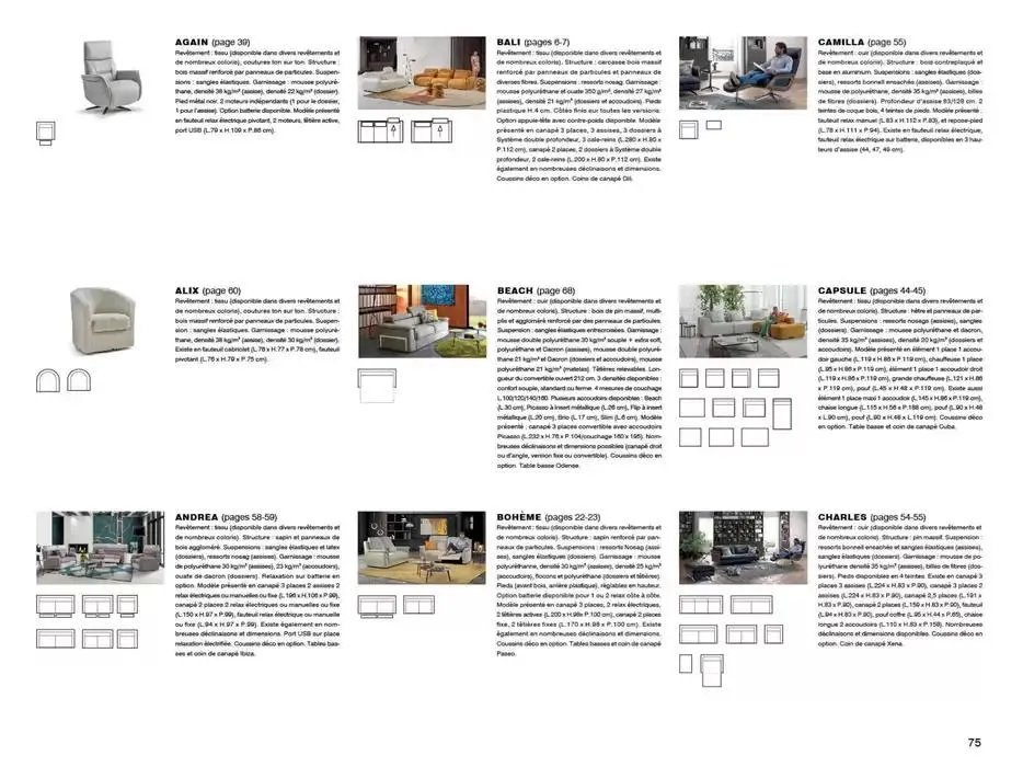 Catalogue Canapés et Fauteuils 2025  du 1 janvier au 31 décembre 2025 - Catalogue page 75