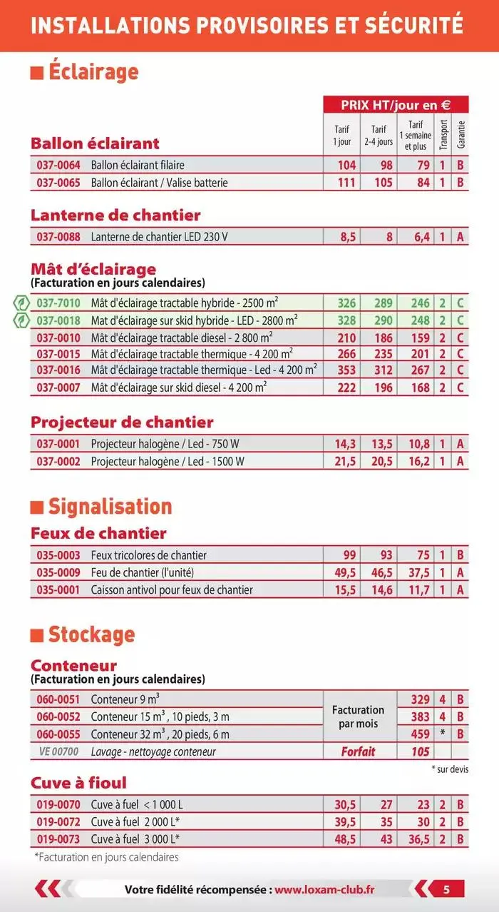 Tarifs professionnels du 3 janvier au 31 décembre 2025 - Catalogue page 7