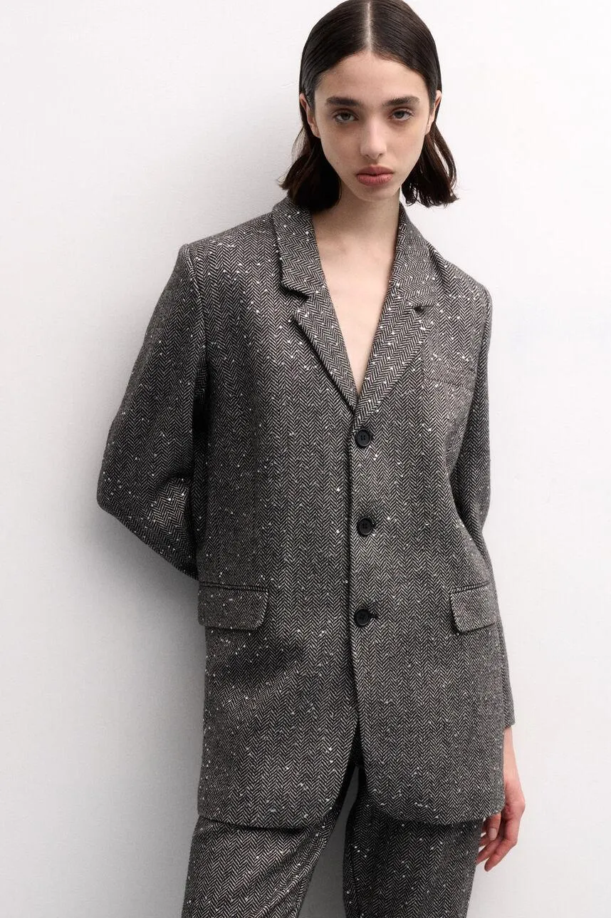 Veste de costume en laine mélangée PONTEE SEQUINS
