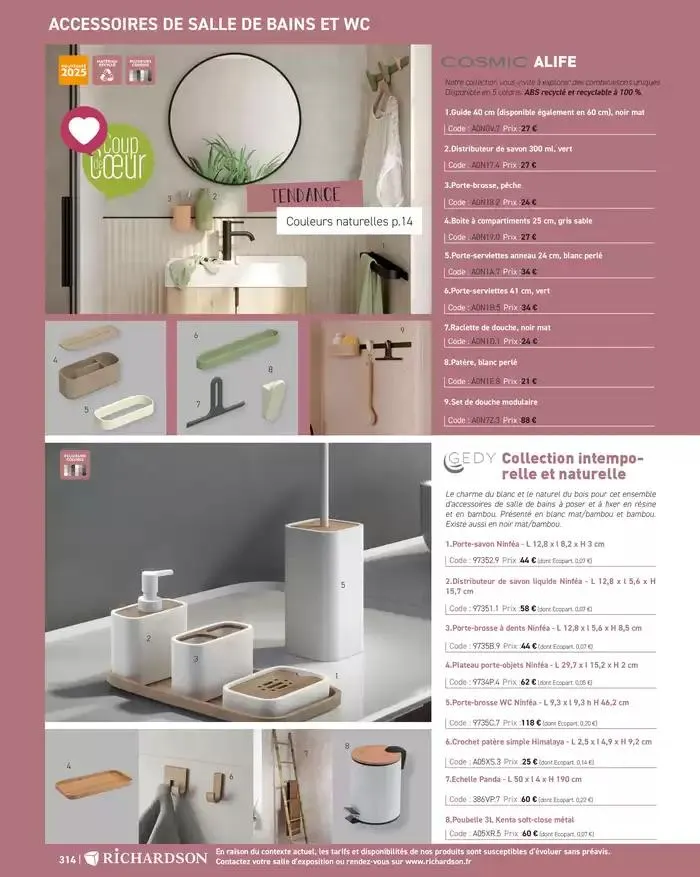 SALLE DE DE BAINS ET CARRELAGE 2025 du 11 avril au 31 décembre 2025 - Catalogue page 316