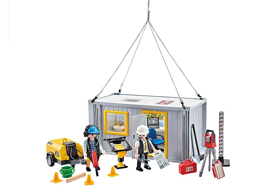 Ouvriers et container