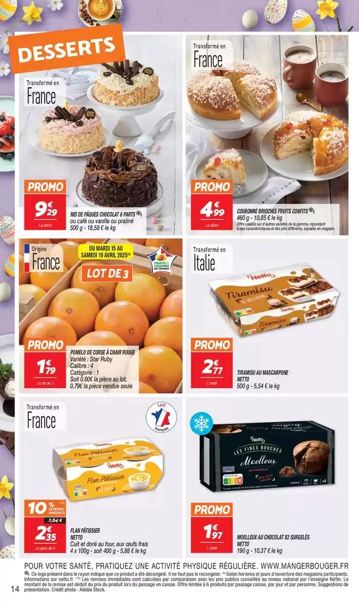 SEMAINE PROCHAINE : SPÉCIAL PÂQUES du 15 avril au 21 avril 2025 - Catalogue page 14