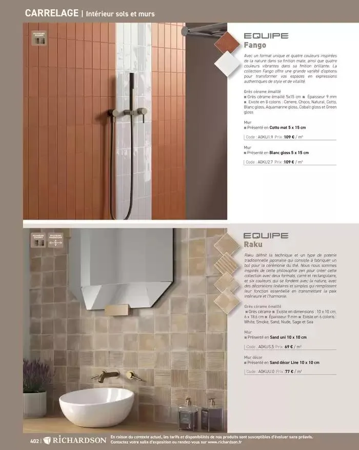 SALLE DE DE BAINS ET CARRELAGE 2025 du 11 avril au 31 décembre 2025 - Catalogue page 404