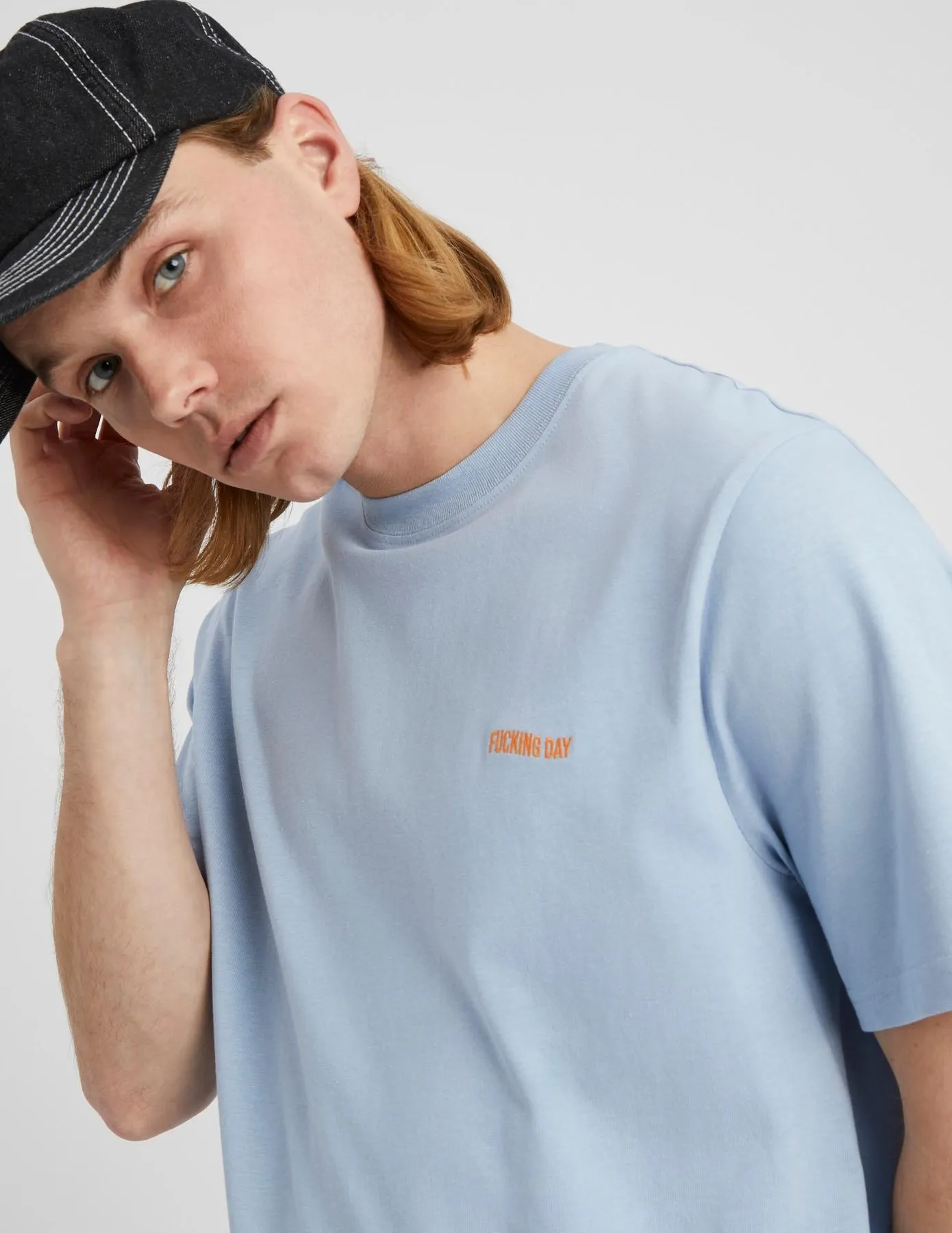 T-shirt brodé - Bleu clair