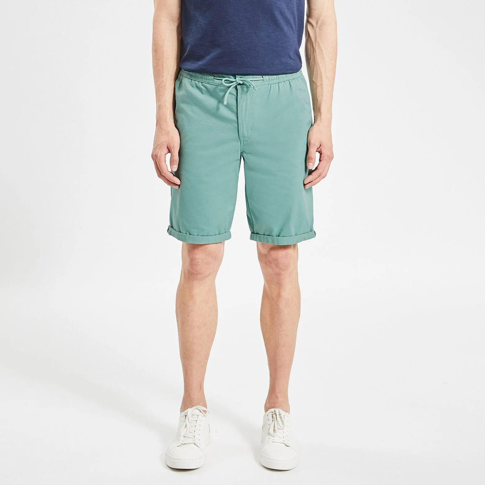Bermuda chino taille élastiquée - Vert