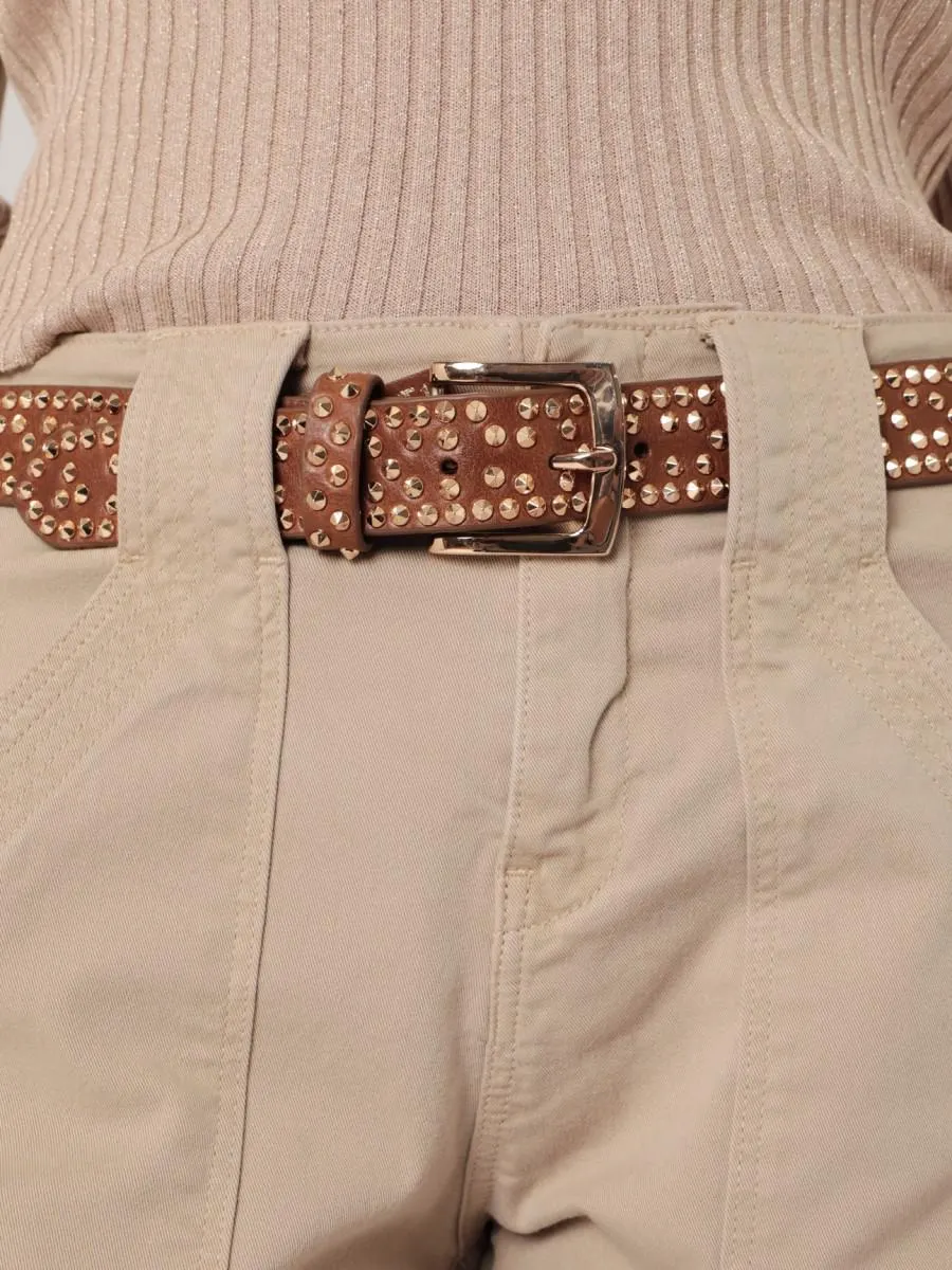 OLIVIA | Ceinture en cuir avec studs en métal