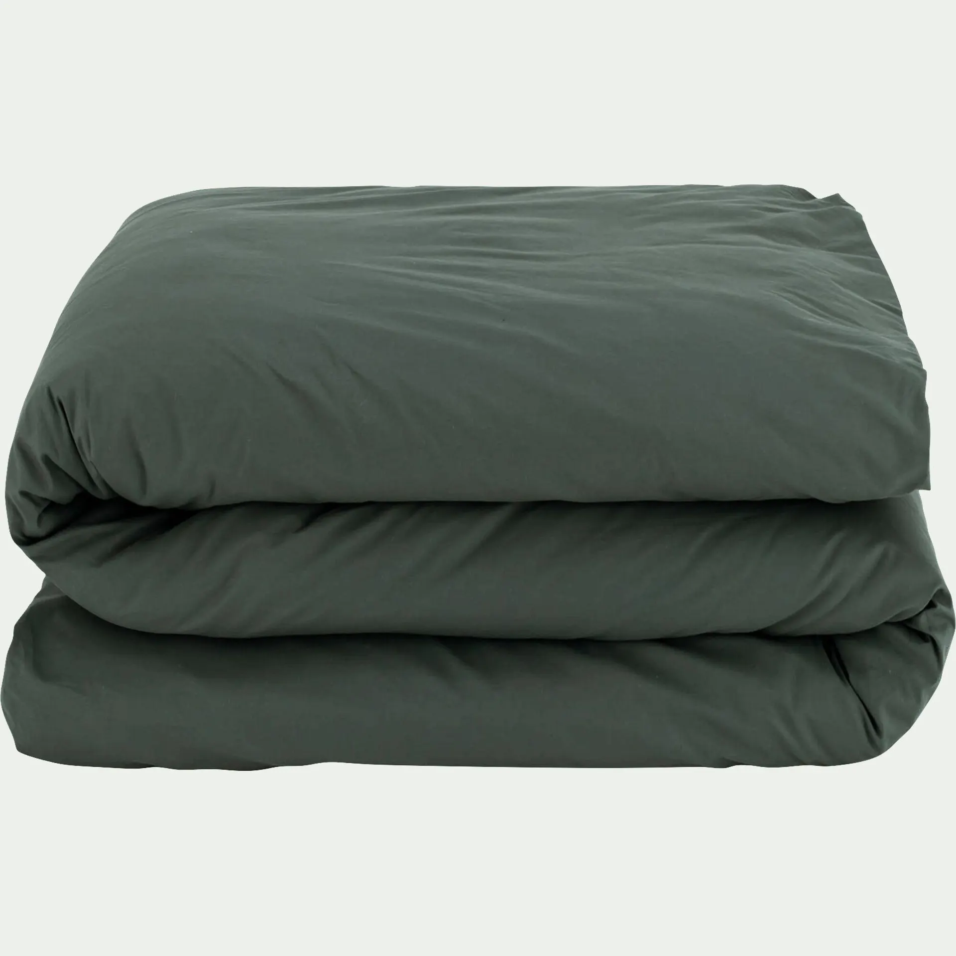 Housse de couette en percale de coton 240x220cm - vert cèdre