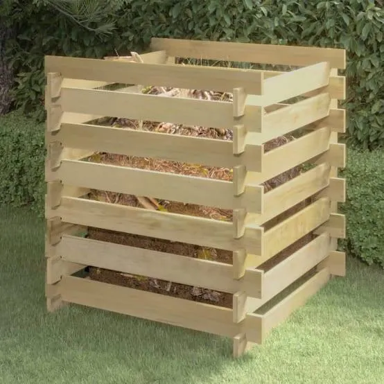 Bac à compost en bois traité 729L pour jardin et potager 90x90x90cm – ComfortXL Outdoor Living