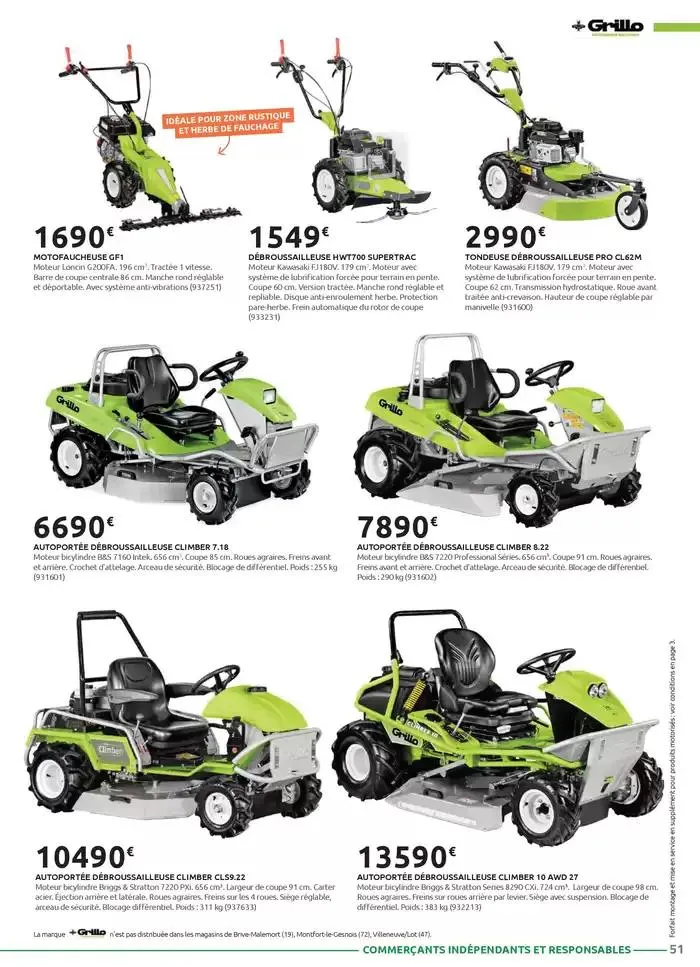 Motoculture et remorques du 1 mars au 31 mai 2025 - Catalogue page 51