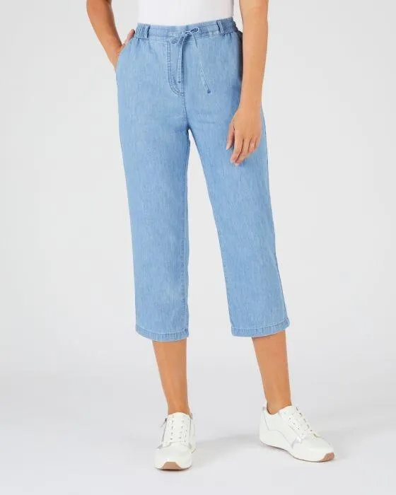 Pantacourt tissu chambray