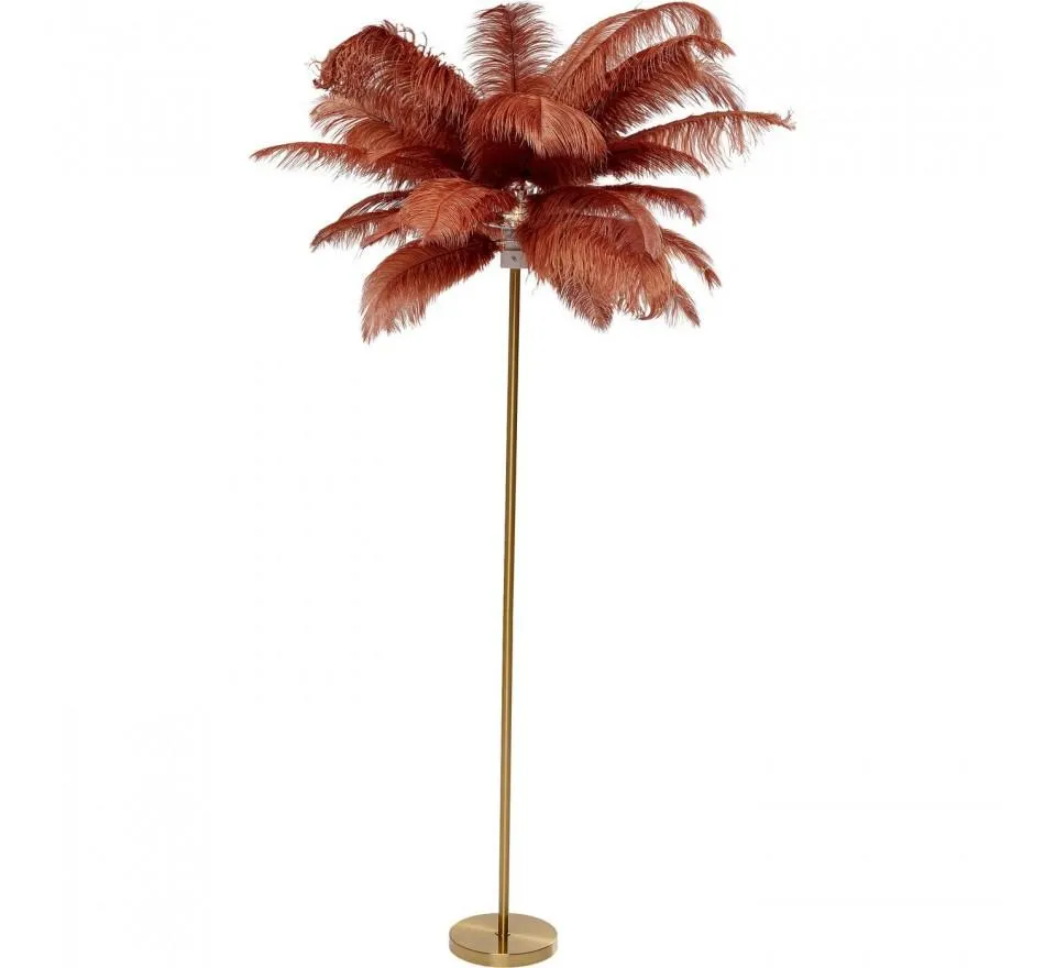 Lampadaire plumes 165cm rouge Kare Design