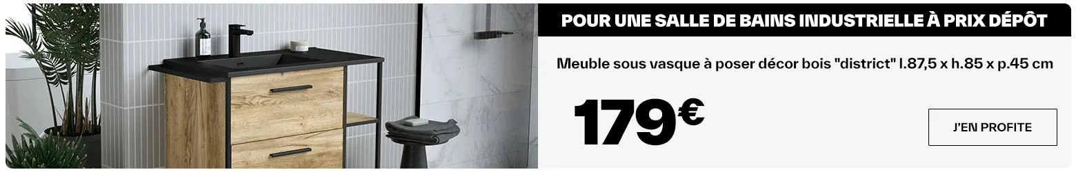 Ensemble meuble L. 80 cm + vasque + miroir "Solea"