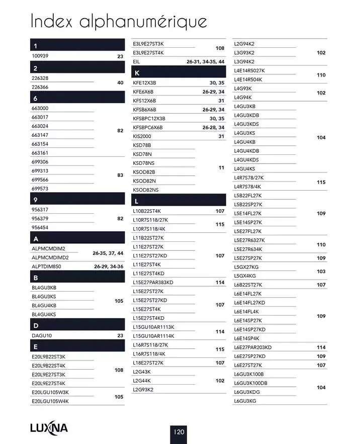 LUXNA 2025 du 1 janvier au 31 décembre 2026 - Catalogue page 122