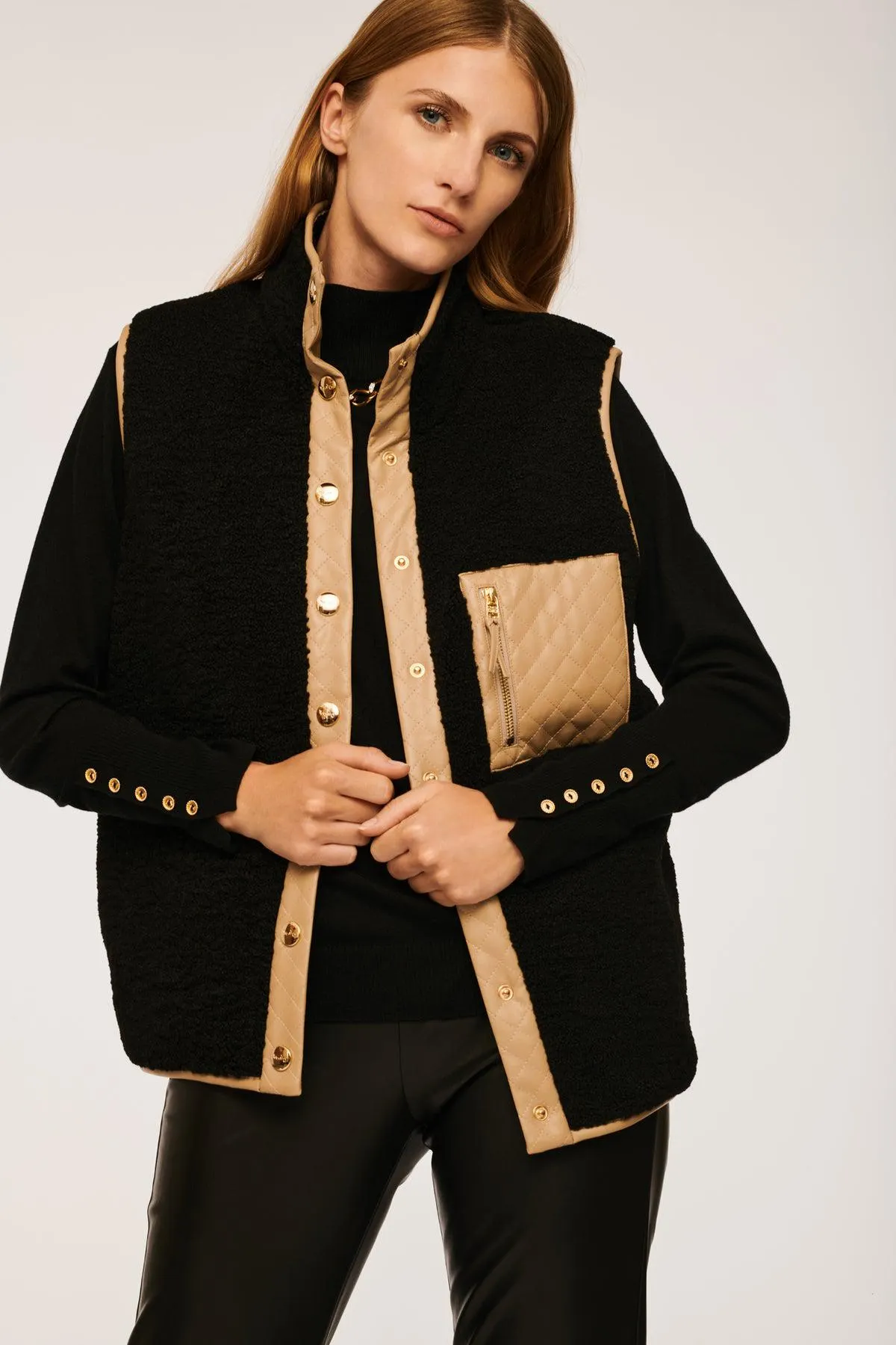 Veste sans manches bi-matière