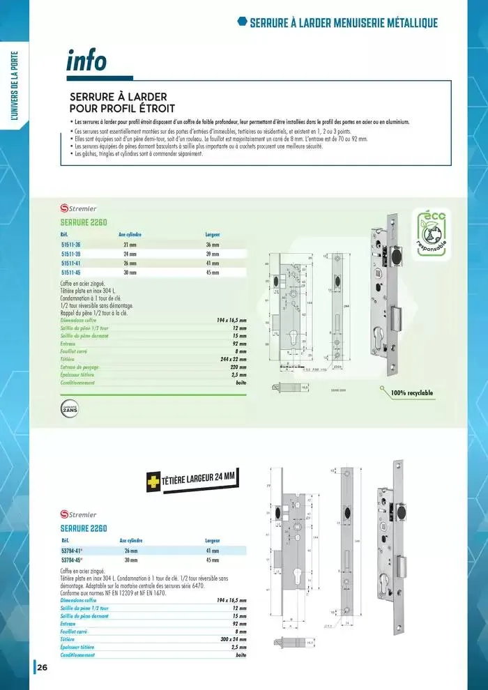 Guide Quincaillerie Serrurerie 2025 - 2026 du 1 avril au 1 avril 2026 - Catalogue page 28