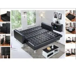 DESIGNETSAMAISON Canapé Capri Convertible Angle Réversible 5 Places - Noir