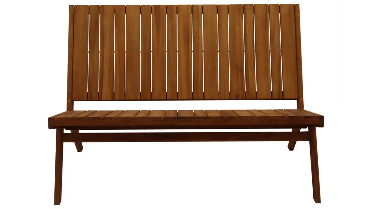 Banc de jardin en bois massif 2 places L116 cm TIDAK