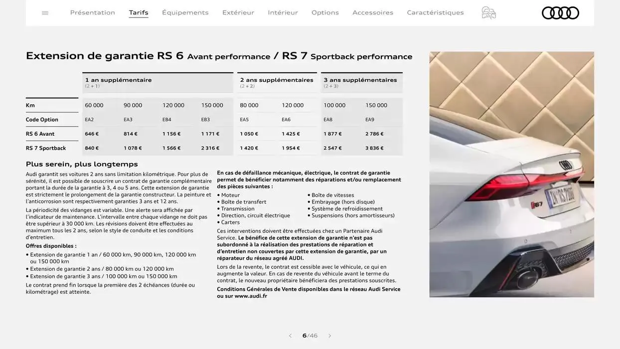 Audi RS 6 performance / RS 7 performance du 7 janvier au 31 janvier 2026 - Catalogue page 6