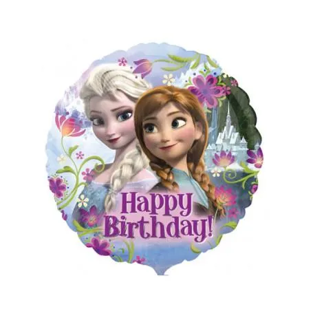 Ballon aluminium Happy Birthday La Reine des Neiges