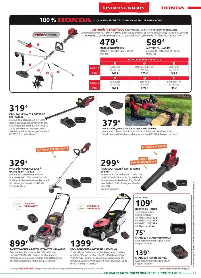 Motoculture et remorques du 1 mars au 31 mai 2025 - Catalogue page 37